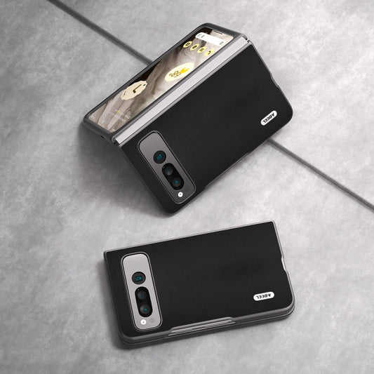 For Google Pixel Fold ABEEL Genuine Leather Xiaoya Series Phone Case(Black) by buy2fix