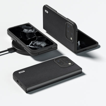 For Google Pixel 9 Pro Fold ABEEL Genuine Leather Xiaoya Series Phone Case(Black) by buy2fix