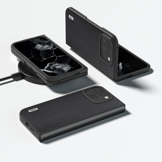 For Google Pixel 9 Pro Fold ABEEL Genuine Leather Xiaoya Series Phone Case(Black) by buy2fix