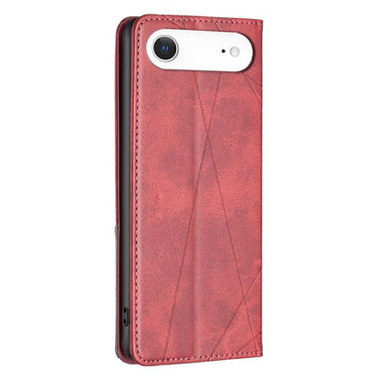 For iPhone Air Rhombus Texture Magnetic Leather Phone Case(Red) - iPhone Air Cases by buy2fix | Online Shopping UK | buy2fix