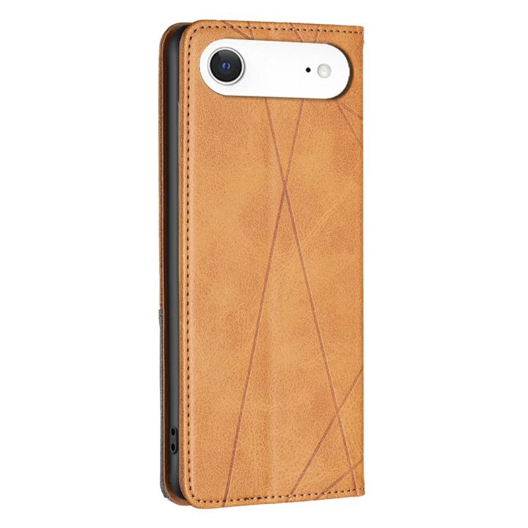 For iPhone Air Rhombus Texture Magnetic Leather Phone Case(Yellow) - iPhone Air Cases by buy2fix | Online Shopping UK | buy2fix