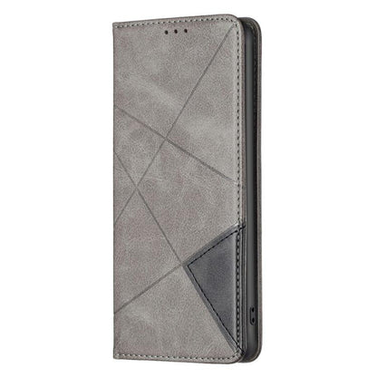 For iPhone 17 Air Rhombus Texture Magnetic Leather Phone Case(Grey) - iPhone 17 Air Cases by buy2fix | Online Shopping UK | buy2fix