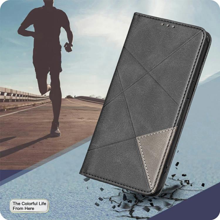For iPhone Air Rhombus Texture Magnetic Leather Phone Case(Black) - iPhone Air Cases by buy2fix | Online Shopping UK | buy2fix
