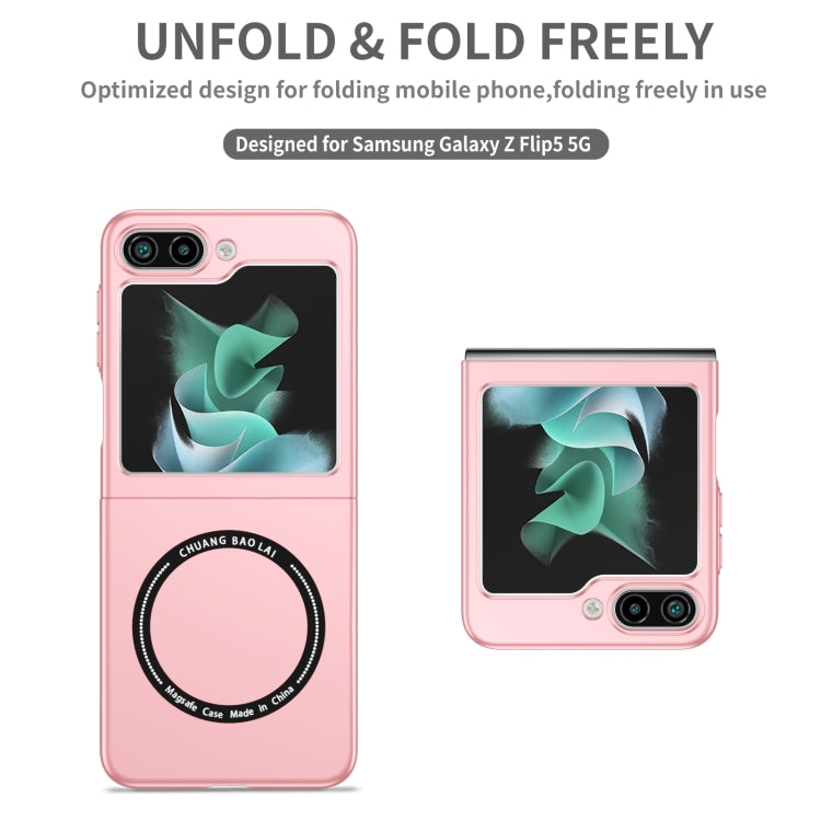 For Samsung Galaxy Z Flip6 5G Magsafe Magnetic Folding PC Phone Case(Pink) - Galaxy Z Flip6 5G Cases by buy2fix | Online Shopping UK | buy2fix