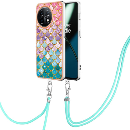 For OnePlus 11 Electroplating IMD TPU Phone Case with Lanyard(Colorful Scales) - OnePlus Cases by buy2fix | Online Shopping UK | buy2fix