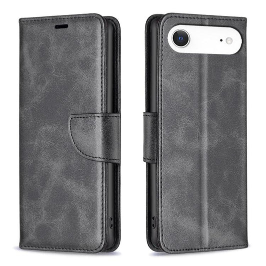 For iPhone Air Lambskin Texture Pure Color Flip Leather Phone Case(Black) - iPhone Air Cases by buy2fix | Online Shopping UK | buy2fix