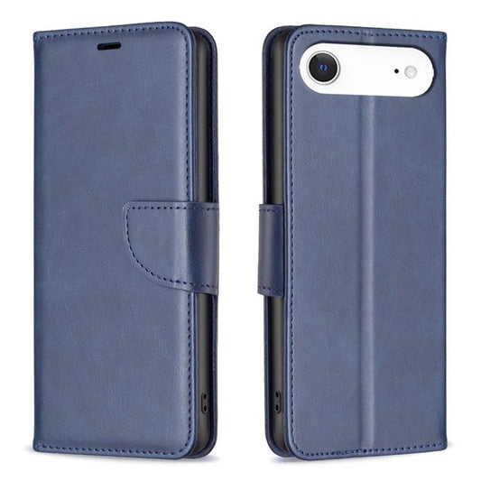 For iPhone Air Lambskin Texture Pure Color Flip Leather Phone Case(Blue) - iPhone Air Cases by buy2fix | Online Shopping UK | buy2fix