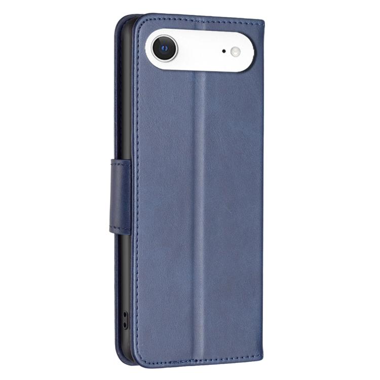 For iPhone Air Lambskin Texture Pure Color Flip Leather Phone Case(Blue) - iPhone Air Cases by buy2fix | Online Shopping UK | buy2fix