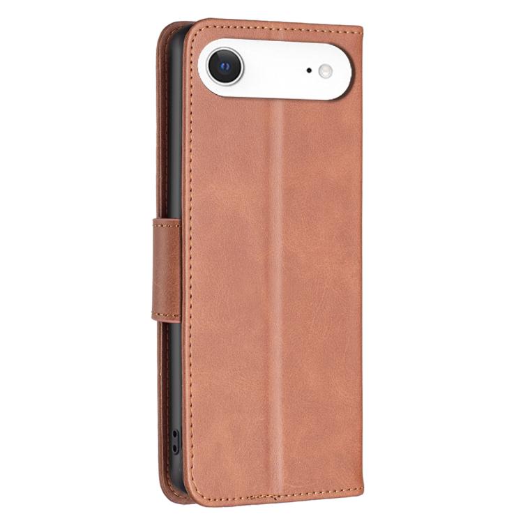 For iPhone Air Lambskin Texture Pure Color Flip Leather Phone Case(Brown) - iPhone Air Cases by buy2fix | Online Shopping UK | buy2fix
