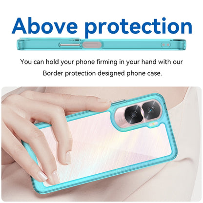 For Honor X50i Colorful Series Acrylic Hybrid TPU Phone Case(Transparent Blue) - Honor Cases by buy2fix | Online Shopping UK | buy2fix