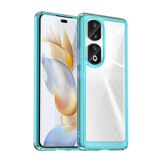 For Honor 80 Pro Colorful Series Acrylic Hybrid TPU Phone Case(Transparent Blue) - Honor Cases by buy2fix | Online Shopping UK | buy2fix