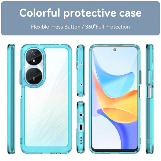 For Honor Play 50 Plus Colorful Series Acrylic Hybrid TPU Phone Case(Transparent Blue) by buy2fix