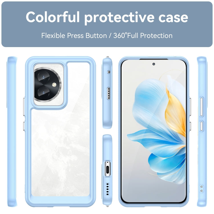 For Honor 100 Colorful Series Acrylic Hybrid TPU Phone Case(Blue) - Honor Cases by buy2fix | Online Shopping UK | buy2fix