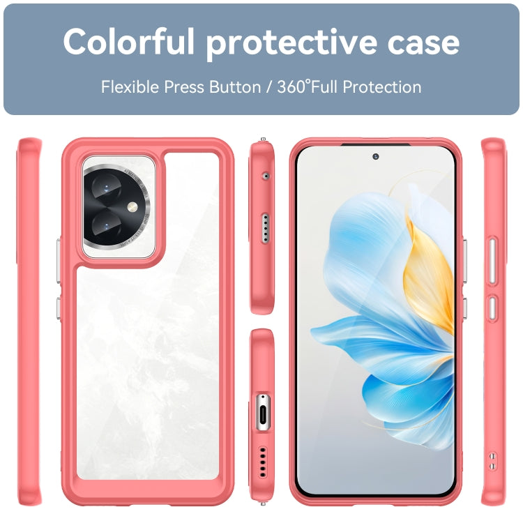 For Honor 100 Colorful Series Acrylic Hybrid TPU Phone Case(Red) - Honor Cases by buy2fix | Online Shopping UK | buy2fix