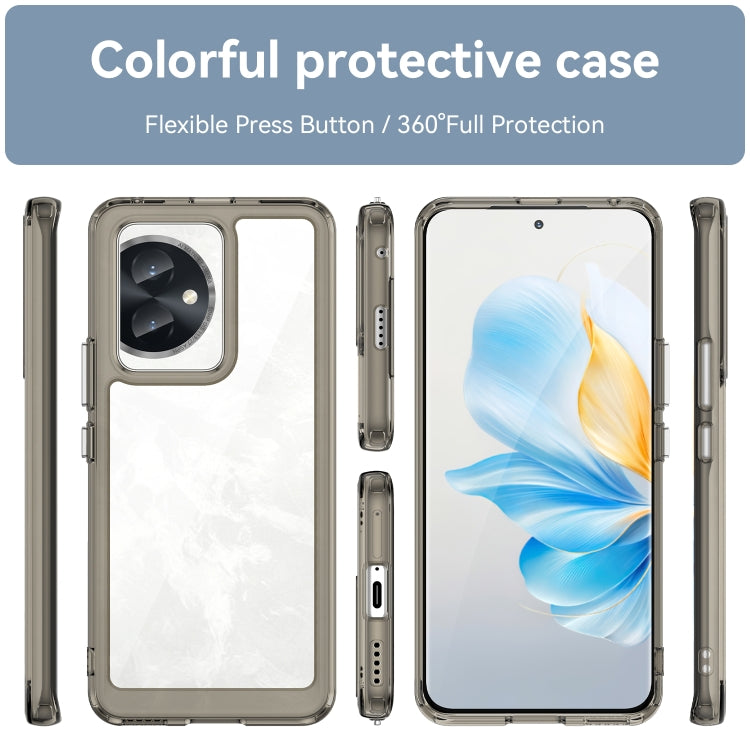 For Honor 100 Colorful Series Acrylic Hybrid TPU Phone Case(Transparent Grey) - Honor Cases by buy2fix | Online Shopping UK | buy2fix