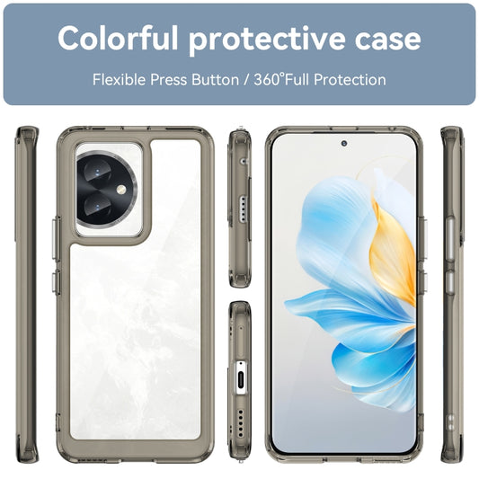 For Honor 100 Colorful Series Acrylic Hybrid TPU Phone Case(Transparent Grey) by buy2fix