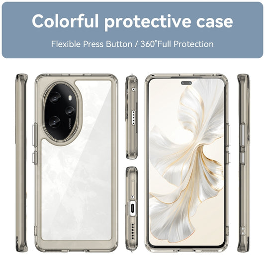 For Honor 100 Pro Colorful Series Acrylic Hybrid TPU Phone Case(Transparent Grey) by buy2fix