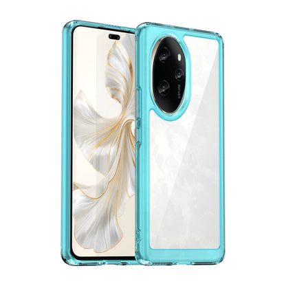 For Honor 100 Pro Colorful Series Acrylic Hybrid TPU Phone Case(Transparent Blue) - Honor Cases by buy2fix | Online Shopping UK | buy2fix