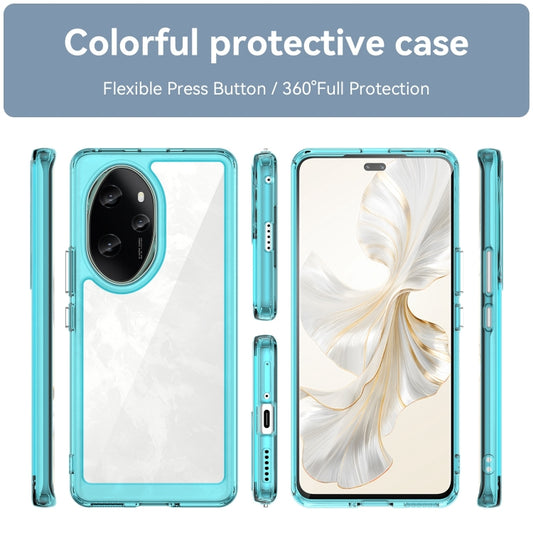 For Honor 100 Pro Colorful Series Acrylic Hybrid TPU Phone Case(Transparent Blue) by buy2fix