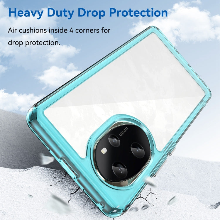 For Honor 100 Pro Colorful Series Acrylic Hybrid TPU Phone Case(Transparent Blue) - Honor Cases by buy2fix | Online Shopping UK | buy2fix