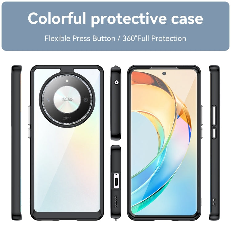 For Honor Magic6 Lite 5G Colorful Series Acrylic Hybrid TPU Phone Case(Black) - Honor Cases by buy2fix | Online Shopping UK | buy2fix