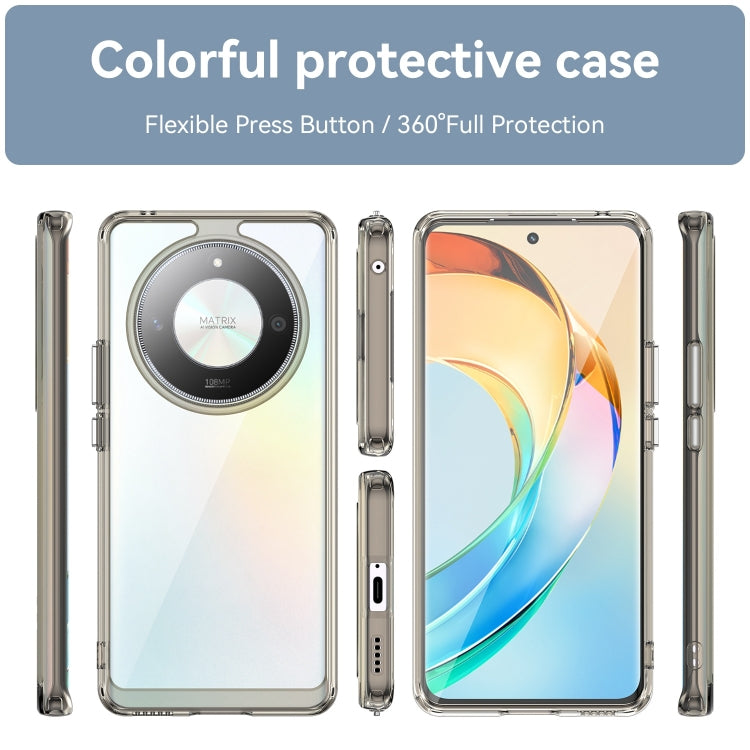 For Honor Magic6 Lite 5G Colorful Series Acrylic Hybrid TPU Phone Case(Transparent Grey) - Honor Cases by buy2fix | Online Shopping UK | buy2fix