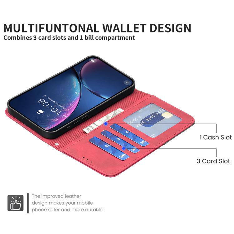 For iPhone Air Magnetic Buckle Rhombus Texture Leather Phone Case(Red) - iPhone Air Cases by buy2fix | Online Shopping UK | buy2fix