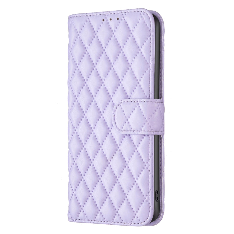 For iPhone 16 Plus Diamond Lattice Wallet Flip Leather Phone Case(Purple) - iPhone 16 Plus Cases by buy2fix | Online Shopping UK | buy2fix