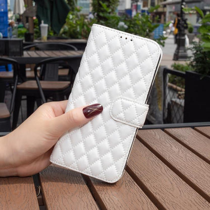 For iPhone 17 Diamond Lattice Wallet Flip Leather Phone Case(White) - iPhone 17 Cases by buy2fix | Online Shopping UK | buy2fix