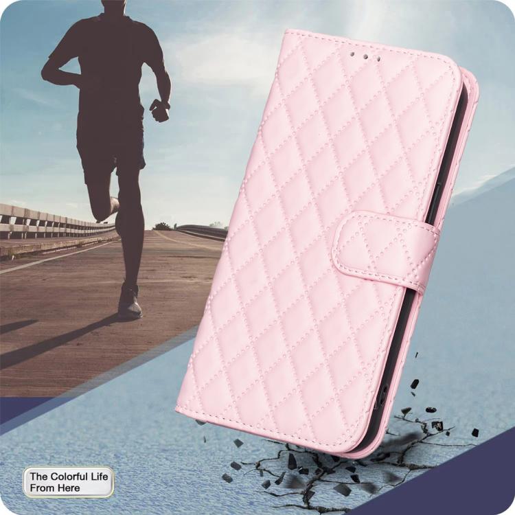 For iPhone Air Diamond Lattice Wallet Flip Leather Phone Case(Pink) - iPhone Air Cases by buy2fix | Online Shopping UK | buy2fix