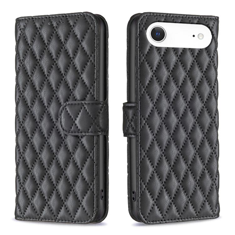 For iPhone 17 Air Diamond Lattice Wallet Flip Leather Phone Case(Black) - iPhone 17 Air Cases by buy2fix | Online Shopping UK | buy2fix