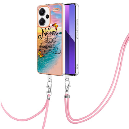 For Xiaomi Redmi Note 13 Pro+ 5G Electroplating IMD TPU Phone Case with Lanyard(Dream Butterfly) - Note 13 Pro+ Cases by buy2fix | Online Shopping UK | buy2fix