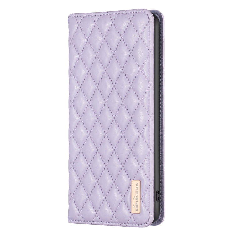 For iPhone 16 Diamond Lattice Magnetic Leather Flip Phone Case(Purple) - iPhone 16 Cases by buy2fix | Online Shopping UK | buy2fix