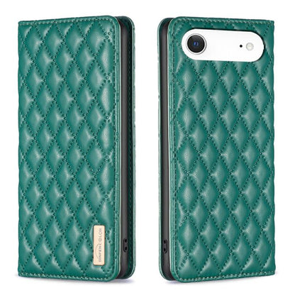 For iPhone Air Diamond Lattice Magnetic Leather Flip Phone Case(Green) - iPhone Air Cases by buy2fix | Online Shopping UK | buy2fix