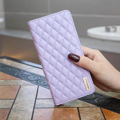 For iPhone Air Diamond Lattice Magnetic Leather Flip Phone Case(Purple) - iPhone Air Cases by buy2fix | Online Shopping UK | buy2fix