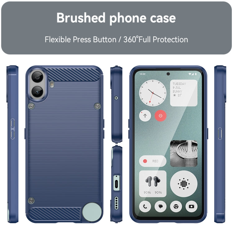 For Nothing CMF Phone 1 Carbon Fiber Brushed Texture TPU Phone Case(Blue) - More Brand by buy2fix | Online Shopping UK | buy2fix