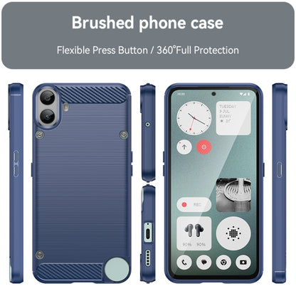 For Nothing CMF Phone 1 Carbon Fiber Brushed Texture TPU Phone Case(Blue) - More Brand by buy2fix | Online Shopping UK | buy2fix