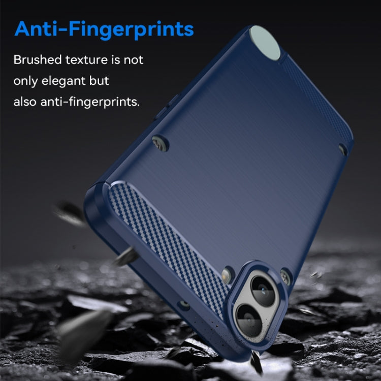 For Nothing CMF Phone 1 Carbon Fiber Brushed Texture TPU Phone Case(Blue) - More Brand by buy2fix | Online Shopping UK | buy2fix