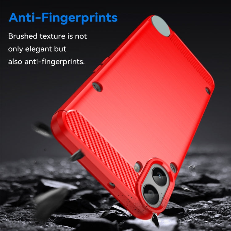 For Nothing CMF Phone 1 Carbon Fiber Brushed Texture TPU Phone Case(Red) - Nothing Cases by buy2fix | Online Shopping UK | buy2fix