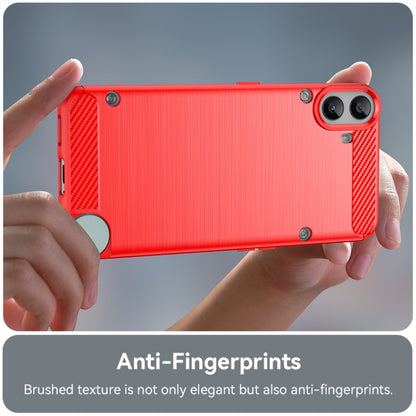 For Nothing CMF Phone 1 Carbon Fiber Brushed Texture TPU Phone Case(Red) - Nothing Cases by buy2fix | Online Shopping UK | buy2fix