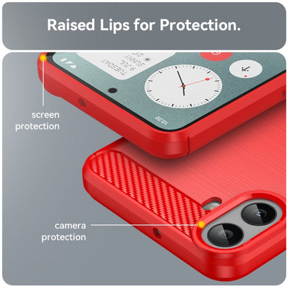 For Nothing CMF Phone 1 Carbon Fiber Brushed Texture TPU Phone Case(Red) - Nothing Cases by buy2fix | Online Shopping UK | buy2fix