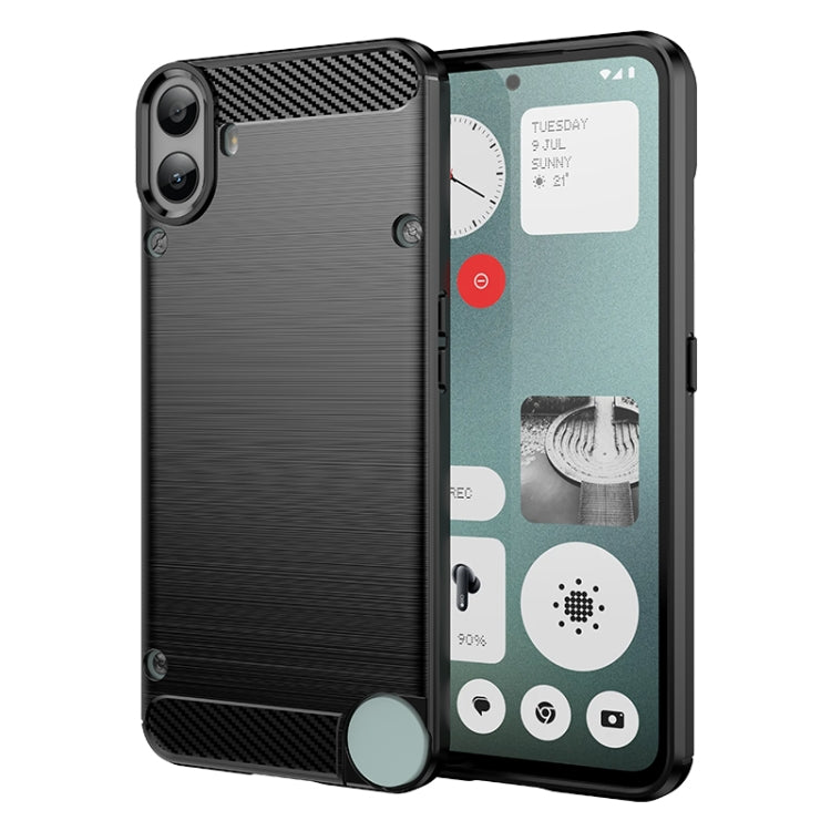 For Nothing CMF Phone 1 Carbon Fiber Brushed Texture TPU Phone Case(Black) - More Brand by buy2fix | Online Shopping UK | buy2fix