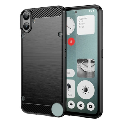 For Nothing CMF Phone 1 Carbon Fiber Brushed Texture TPU Phone Case(Black) - More Brand by buy2fix | Online Shopping UK | buy2fix
