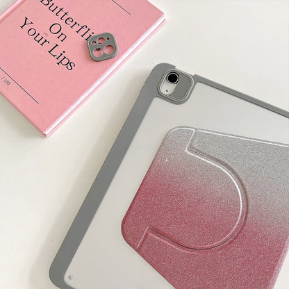 For iPad Pro 12.9 2022 / 2021 / 2020 Gradient Glitter Magnetic Split Leather Tablet Case(Pink) - iPad Pro 12.9 (2022/2021) Cases by buy2fix | Online Shopping UK | buy2fix