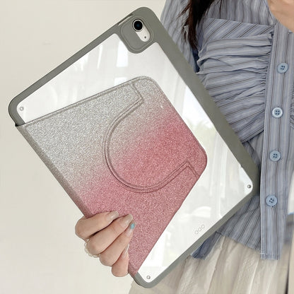 For iPad Pro 12.9 2022 / 2021 / 2020 Gradient Glitter Magnetic Split Leather Tablet Case(Pink) - iPad Pro 12.9 (2022/2021) Cases by buy2fix | Online Shopping UK | buy2fix