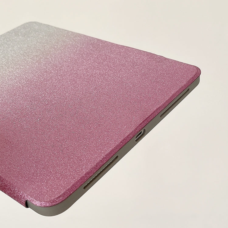 For iPad Pro 12.9 2022 / 2021 / 2020 Gradient Glitter Magnetic Split Leather Tablet Case(Rose Red) - iPad Pro 12.9 (2022/2021) Cases by buy2fix | Online Shopping UK | buy2fix