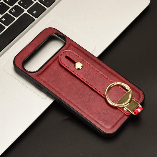 For Google Pixel 9 Pro Wristband Leather Back Phone Case(Red) by buy2fix