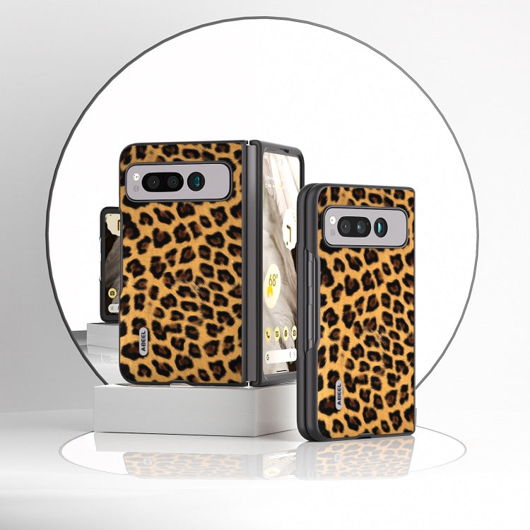 For Google Pixel Fold ABEEL Black Edge Leopard Phone Case(Golden) by buy2fix