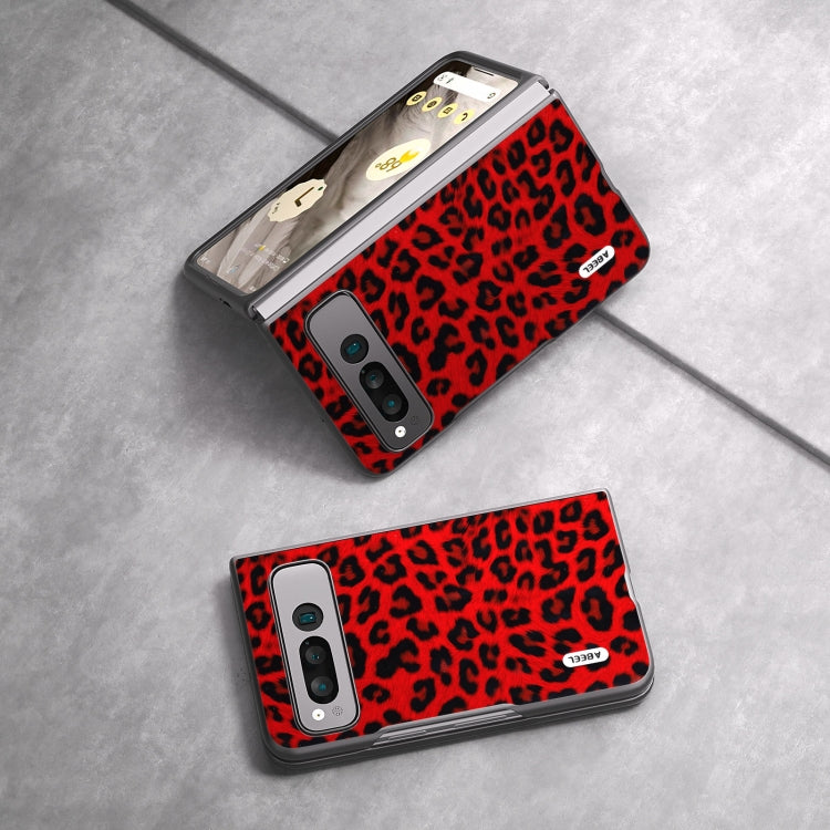 For Google Pixel Fold ABEEL Black Edge Leopard Phone Case(Red) - Google Cases by buy2fix | Online Shopping UK | buy2fix