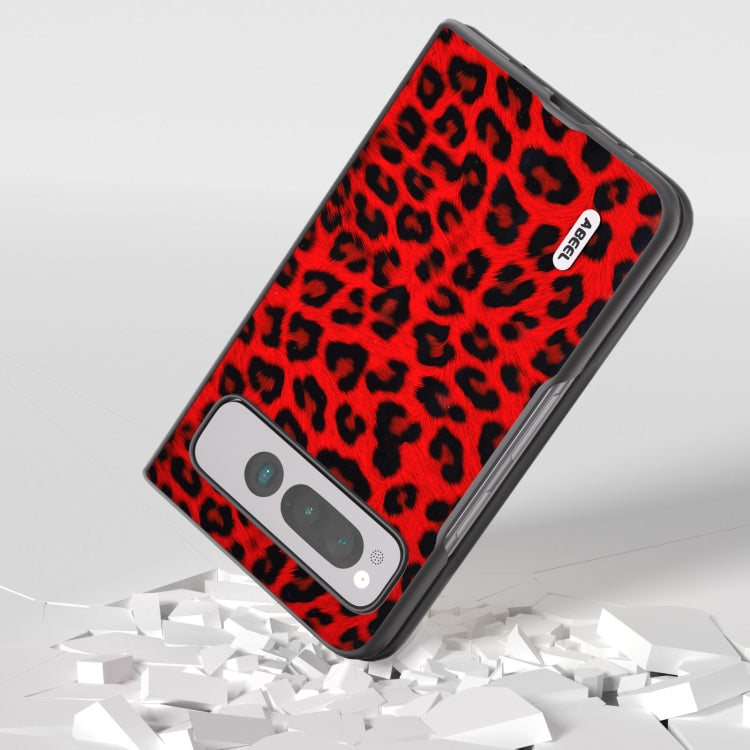 For Google Pixel Fold ABEEL Black Edge Leopard Phone Case(Red) - Google Cases by buy2fix | Online Shopping UK | buy2fix